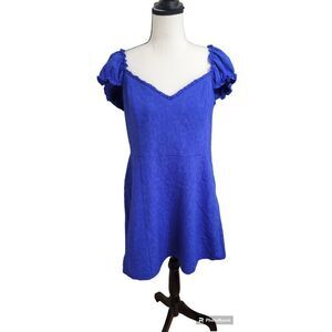 BETSEY JOHNSON Blue Jackie Cap Sleeve Mini Dress New